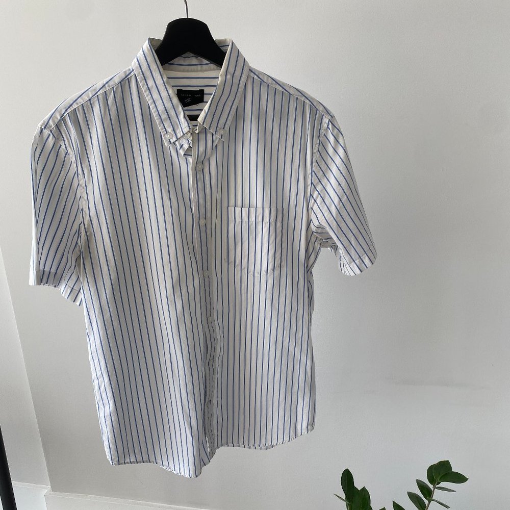 Blue and White Striped Button Down